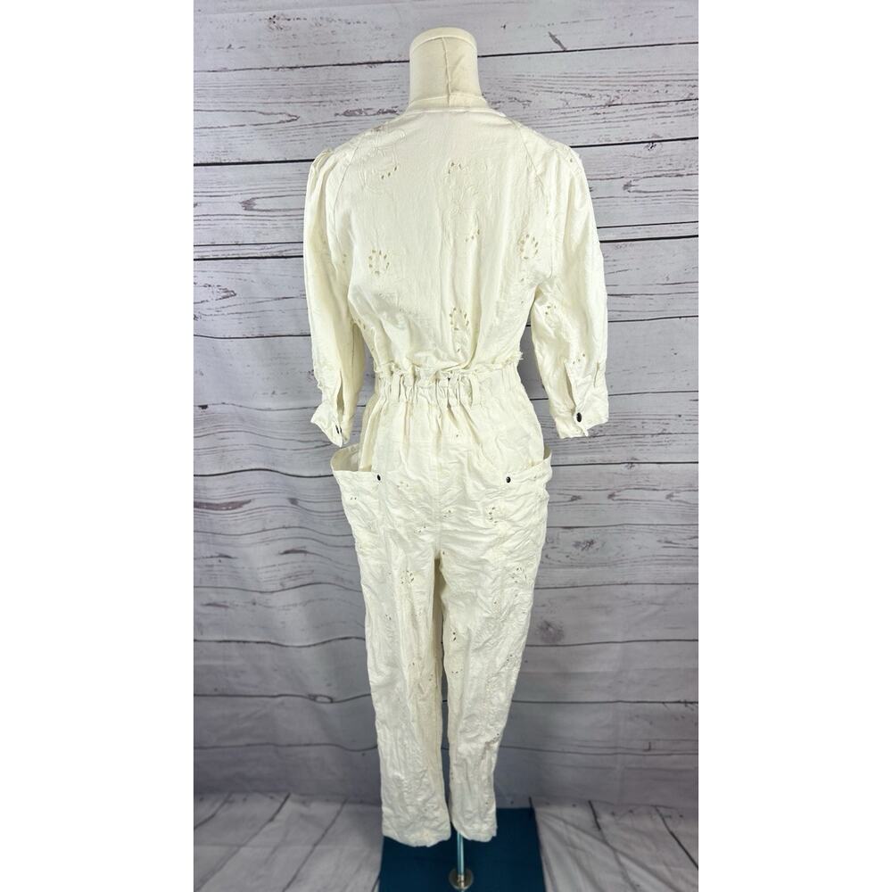 Free People We The Free Loving You Eyelet Jumpsuit Ivory Size XS - Picture 4 of 7